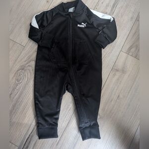 Puma Kids Black One Piece Tracksuit Sz 3-6 months